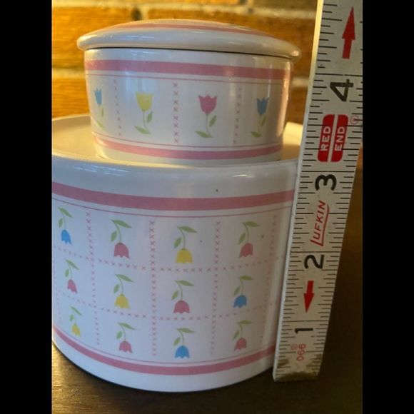 FTDA 1987 candle & dish w colored tulips A12 - Picture 6 of 9